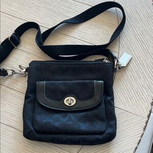 Coach Black Crossbody Bag with Turnlock Pocket